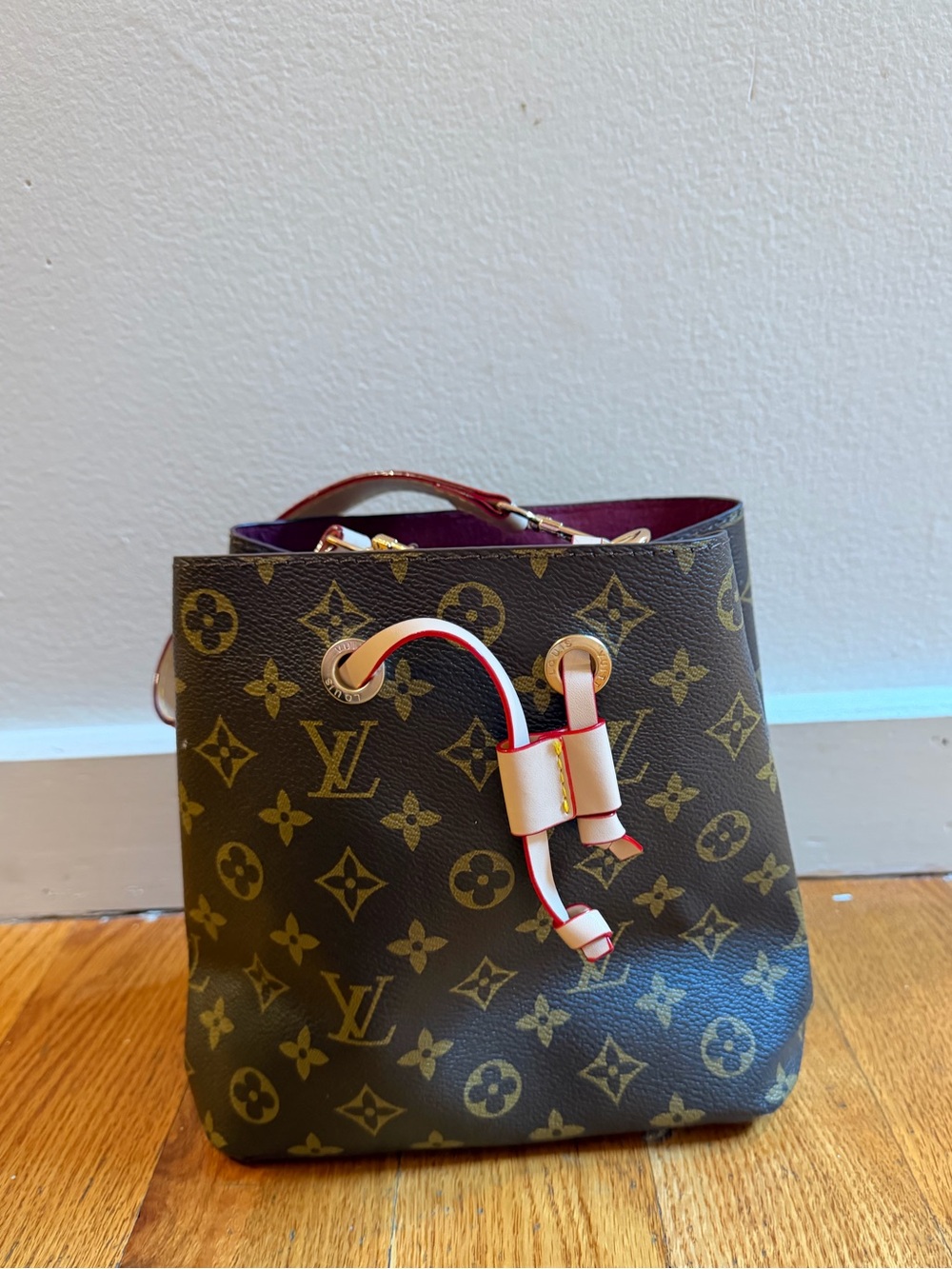 Louis Vuitton Monogram Nano Noé Bucket Bag with Pink Trim